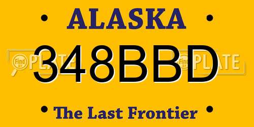 348BBD Alaska License Plate
