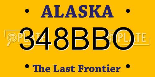 348BBO Alaska License Plate