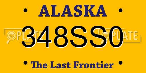 348SS0 Alaska License Plate