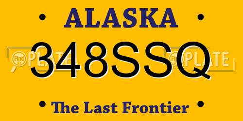 348SSQ Alaska License Plate