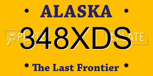348XDS Alaska License Plate