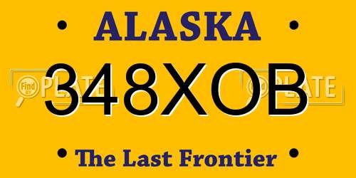348XOB Alaska License Plate