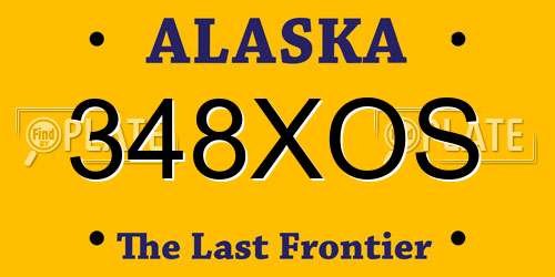348XOS Alaska License Plate