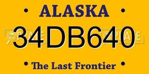 34DB640 Alaska License Plate