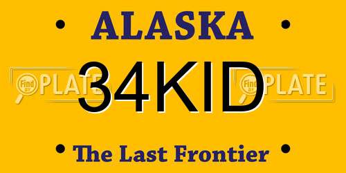 34KID Alaska License Plate