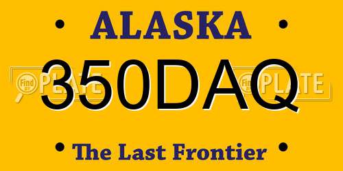 350DAQ Alaska License Plate