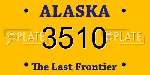 3510 Alaska License Plate