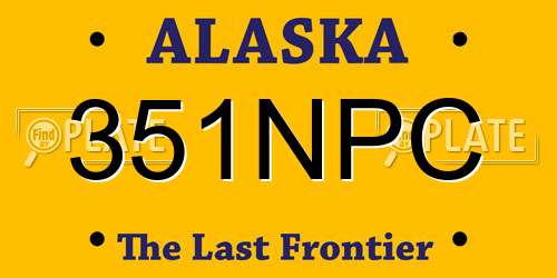 351NPC Alaska License Plate