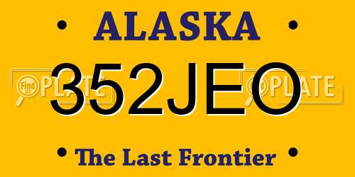 352JEO Alaska License Plate