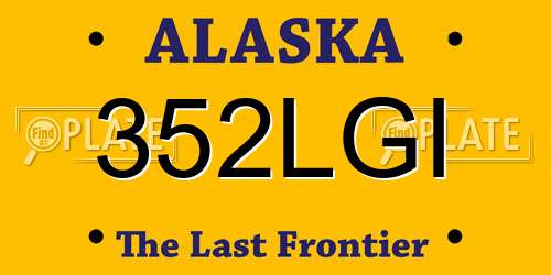 352LGI Alaska License Plate