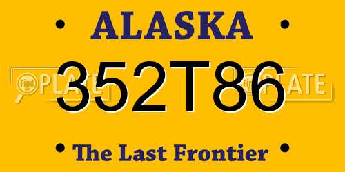 352T86 Alaska License Plate
