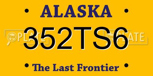 352TS6 Alaska License Plate