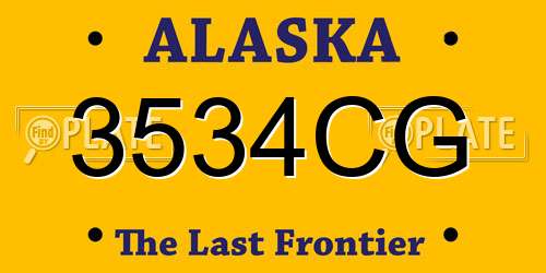 3534CG Alaska License Plate
