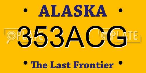 353ACG Alaska License Plate