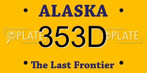 353D Alaska License Plate