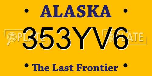 353YV6 Alaska License Plate