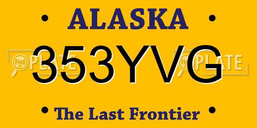 353YVG Alaska License Plate