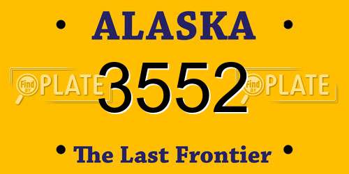 3552 Alaska License Plate