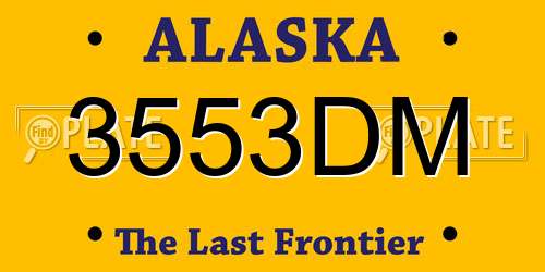 3553DM Alaska License Plate