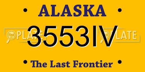3553IV Alaska License Plate