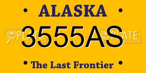 3555AS Alaska License Plate