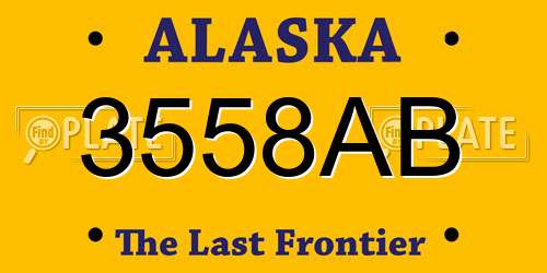 3558AB Alaska License Plate