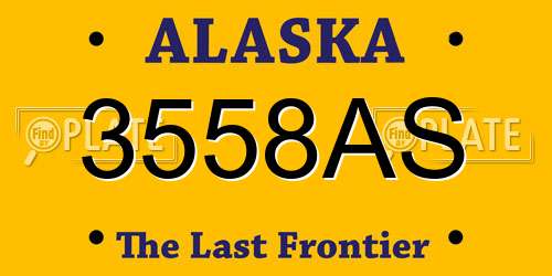 3558AS Alaska License Plate