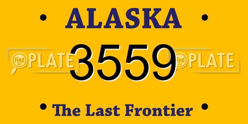 3559 Alaska License Plate