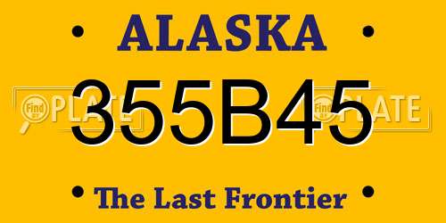 355B45 Alaska License Plate