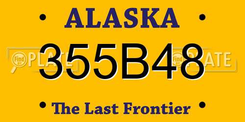 355B48 Alaska License Plate