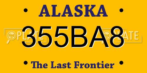 355BA8 Alaska License Plate