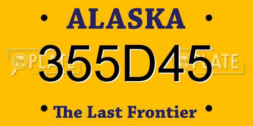 355D45 Alaska License Plate