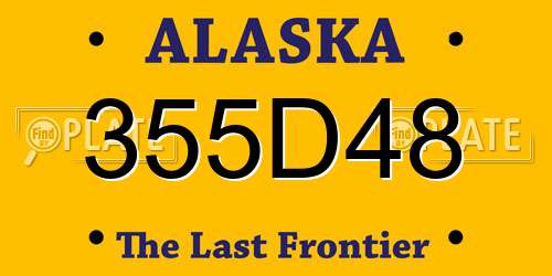 355D48 Alaska License Plate