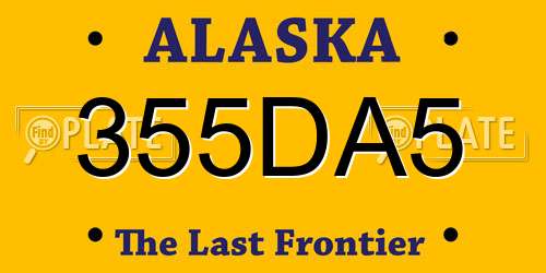 355DA5 Alaska License Plate
