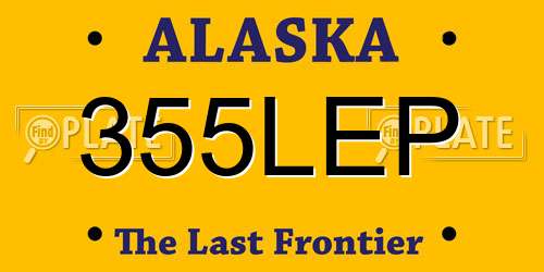 355LEP Alaska License Plate