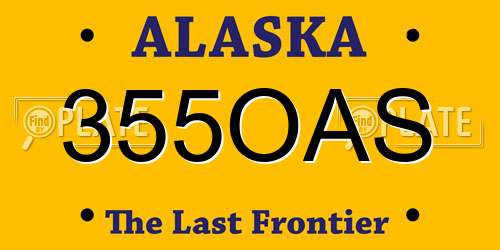 355OAS Alaska License Plate