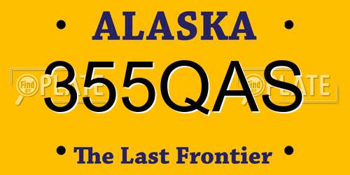 355QAS Alaska License Plate
