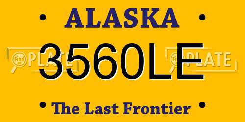 3560LE Alaska License Plate