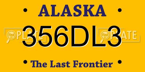 356DL3 Alaska License Plate