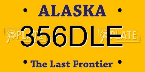356DLE Alaska License Plate