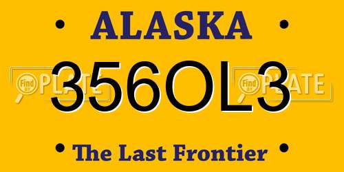 356OL3 Alaska License Plate