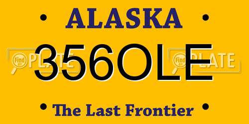 356OLE Alaska License Plate