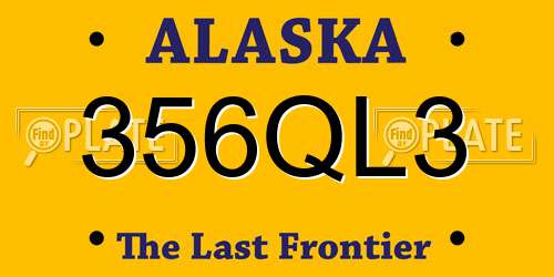 356QL3 Alaska License Plate