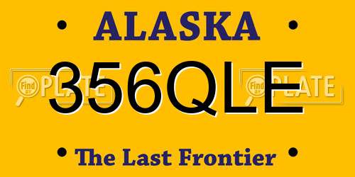 356QLE Alaska License Plate