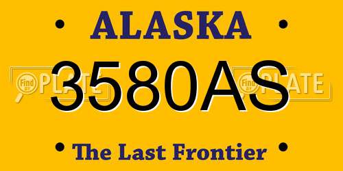 3580AS Alaska License Plate