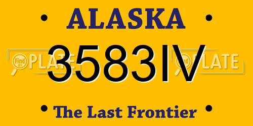 3583IV Alaska License Plate
