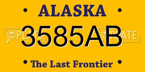 3585AB Alaska License Plate