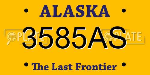 3585AS Alaska License Plate