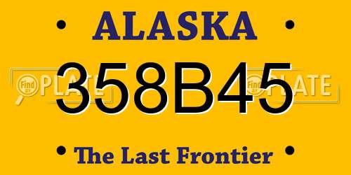 358B45 Alaska License Plate
