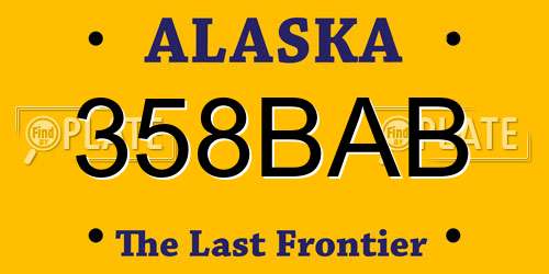 358BAB Alaska License Plate